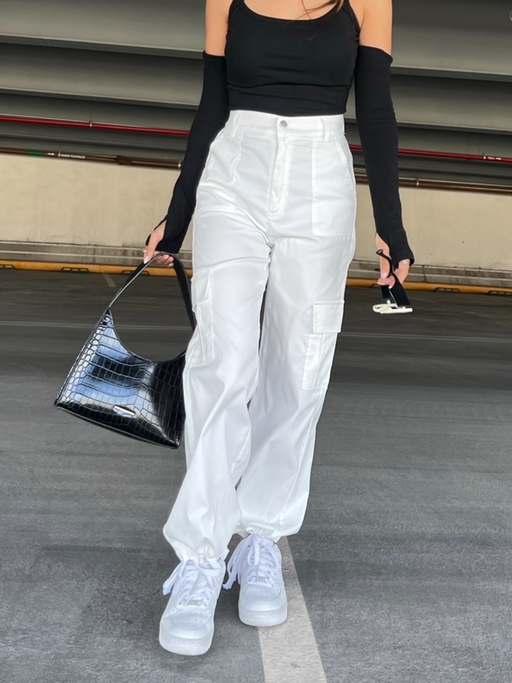 YesStyle White Women's Cargo Joggers